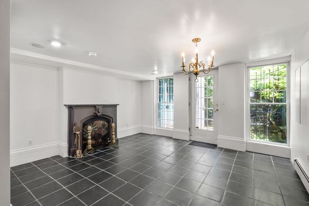 Chandelier, Empty room, Fireplace, Interior, Recessed Lighting