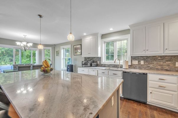 Chandelier, Interior, Kitchen, Pendant Lights, Recessed Lighting, Wood Texture Flooring