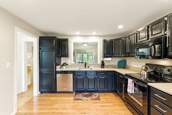 Interior, Kitchen, Recessed Lighting, Wood Texture Flooring