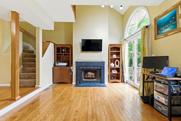 Fireplace, Interior, Wood Texture Flooring
