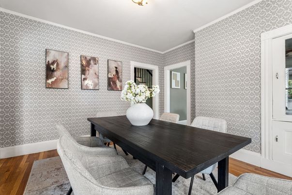 Dining room, Interior, Wood Texture Flooring