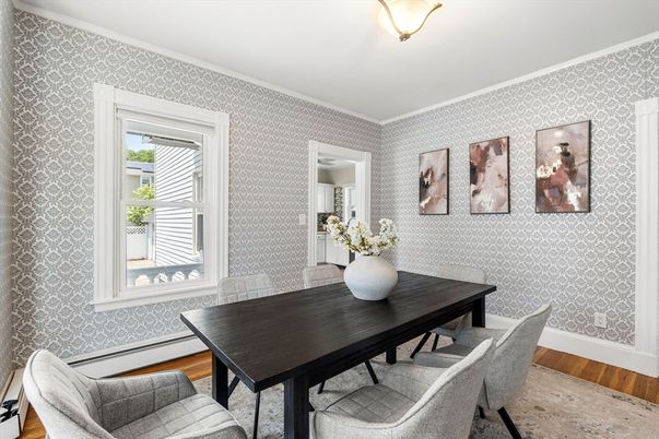 Dining room, Interior, Wood Texture Flooring