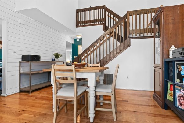 Dining room, Interior, Wood Texture Flooring