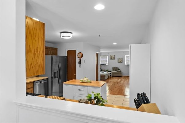 Interior, Kitchen, Recessed Lighting, Wood Texture Flooring