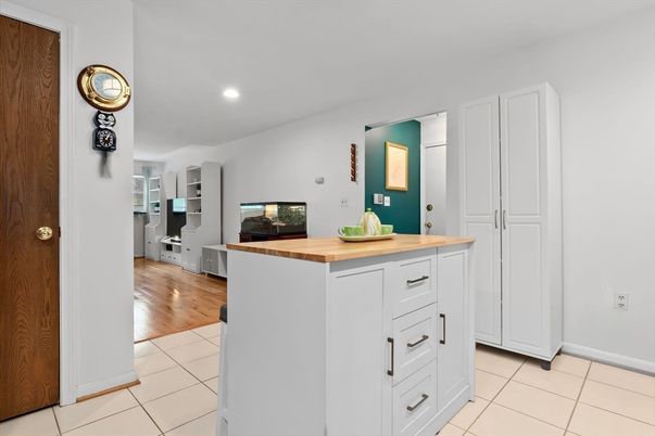 Interior, Kitchen, Recessed Lighting, Wood Texture Flooring