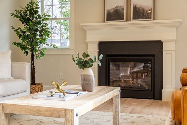 Fireplace, Interior, Wood Texture Flooring