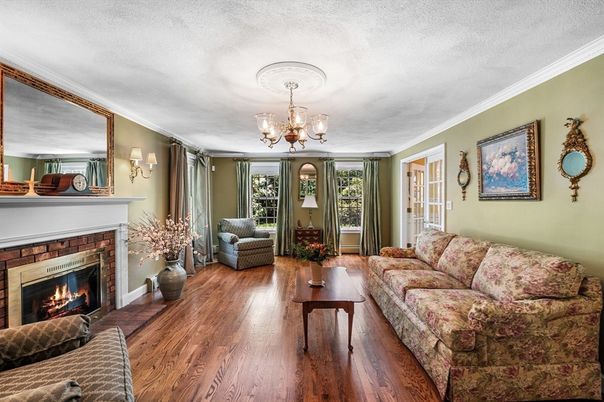Chandelier, Fireplace, Interior, Living room, Wood Texture Flooring