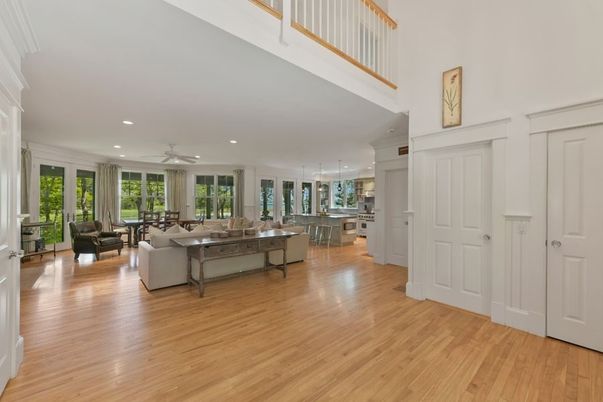 Interior, Kitchen, Living room, Pendant Lights, Recessed Lighting, Wood Texture Flooring