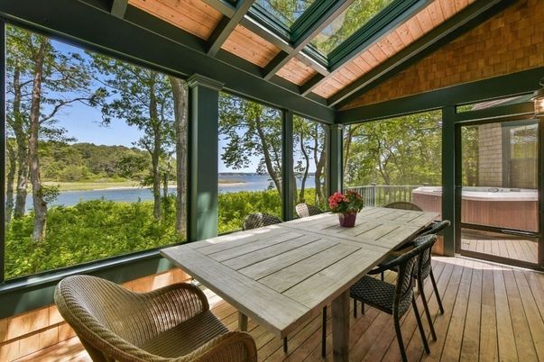 Glass Ceilings, Interior, Sun Room, Water, Wooden Ceilings, Wood Texture Flooring