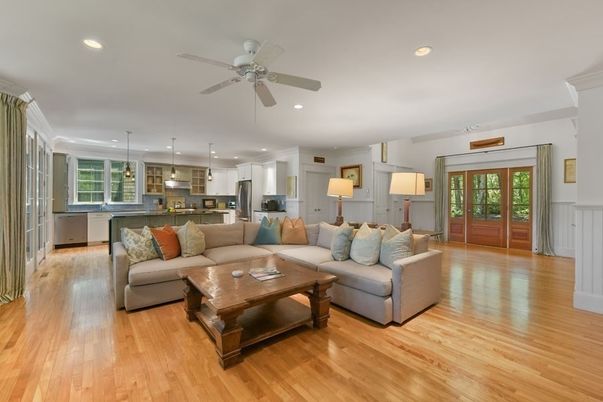 Interior, Kitchen, Living room, Pendant Lights, Recessed Lighting, Stainless Steel Appliances, Wood Texture Flooring