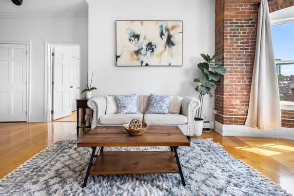 Interior, Living room, Stone Walls, Wood Texture Flooring