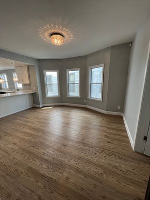 Chandelier, Empty room, Interior, Wood Texture Flooring