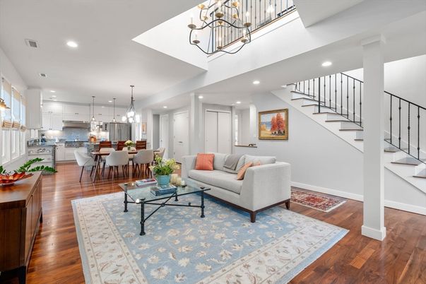 Dining room, Interior, Kitchen, Living room, Pendant Lights, Recessed Lighting, Wood Texture Flooring