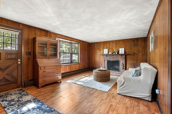 Fireplace, Interior, Wood Texture Flooring, Wooden Walls