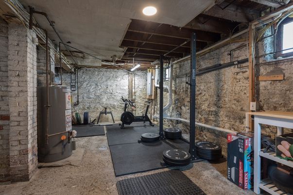 Fitness Equipment, Interior, Recessed Lighting, Stone Walls