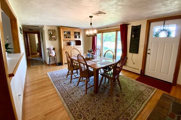 Chandelier, Dining room, Interior, Pendant Lights, Wood Texture Flooring