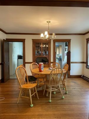 Chandelier, Dining room, Interior, Wood Texture Flooring