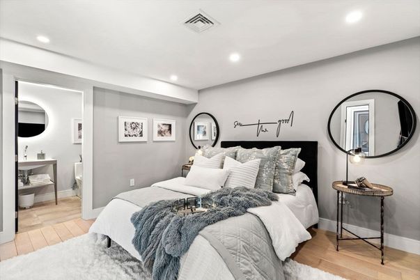 Bathroom, Bedroom, Interior, Recessed Lighting, Wood Texture Flooring