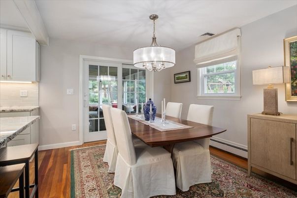 Chandelier, Dining room, Interior, Wood Texture Flooring