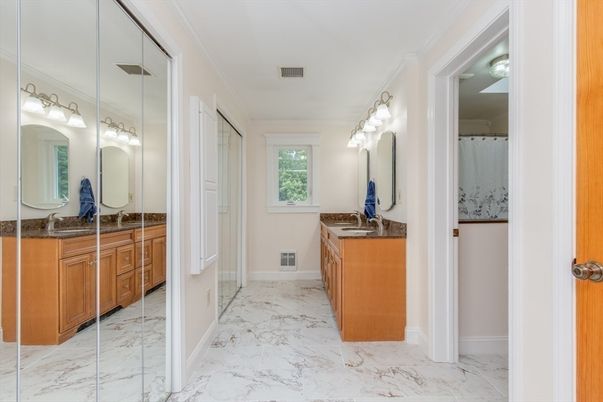 Bathroom, Dual Sink Vanities, Interior, Marble