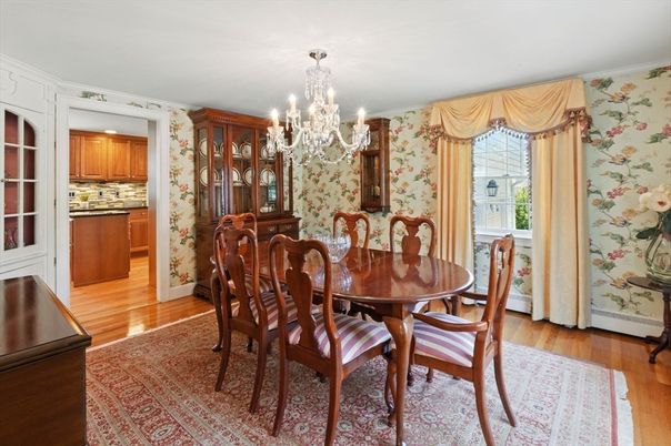Chandelier, Dining room, Interior, Wood Texture Flooring