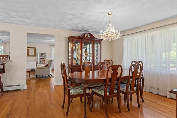 Chandelier, Dining room, Interior, Wood Texture Flooring