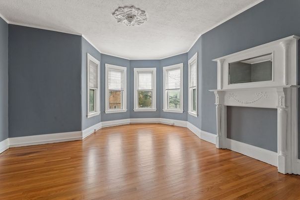 Empty room, Fireplace, Interior, Wood Texture Flooring