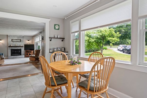Dining room, Fireplace, Interior, Stone Walls