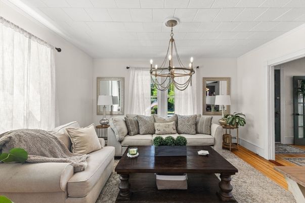 Chandelier, Interior, Living room, Wood Texture Flooring
