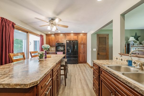 Interior, Kitchen, Recessed Lighting, Wood Texture Flooring