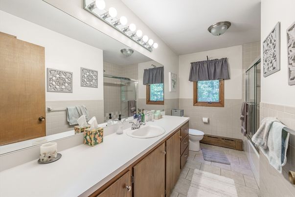 Bathroom, Dual Sink Vanities, Glass Shower, Interior