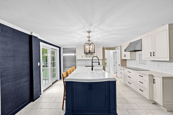 Interior, Kitchen, Marble, Pendant Lights