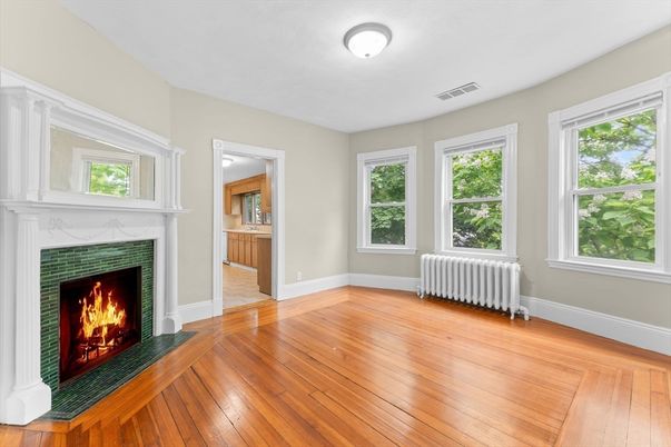 Empty room, Fireplace, Interior, Wood Texture Flooring