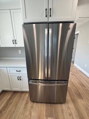 Interior, Kitchen, Stainless Steel Appliances, Wood Texture Flooring