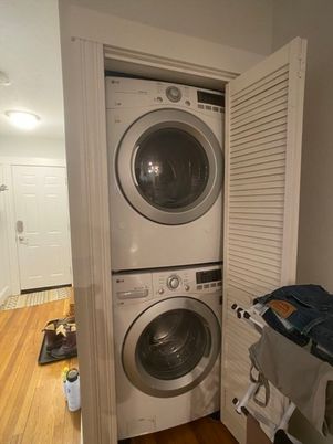 Interior, Recessed Lighting, Utility Closets, Washer, Wood Texture Flooring