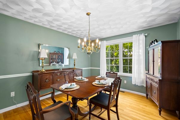 Chandelier, Dining room, Interior, Wood Texture Flooring