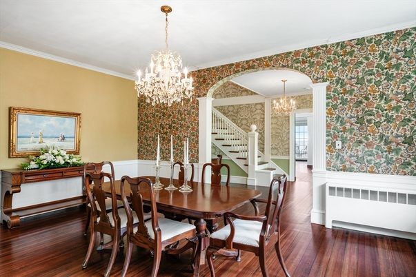 Chandelier, Dining room, Interior, Wood Texture Flooring