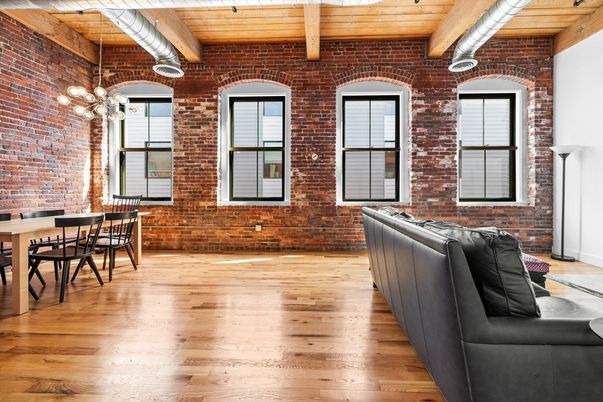 Dining room, Interior, Pendant Lights, Stone Walls, Wooden Beams, Wooden Ceilings, Wood Texture Flooring