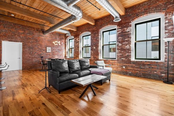 Interior, Living room, Pendant Lights, Stone Walls, Wooden Beams, Wooden Ceilings, Wood Texture Flooring