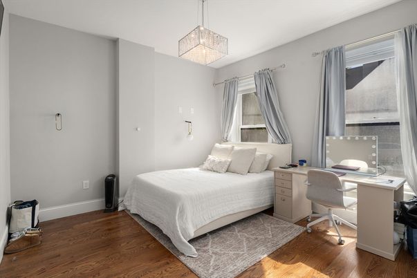 Bedroom, Home Office, Interior, Pendant Lights, Wood Texture Flooring
