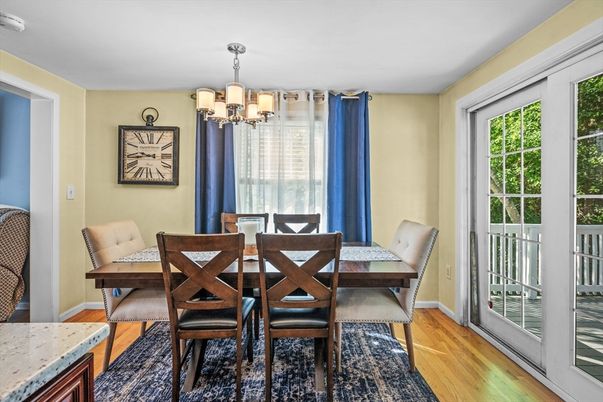 Chandelier, Dining room, Interior, Wood Texture Flooring