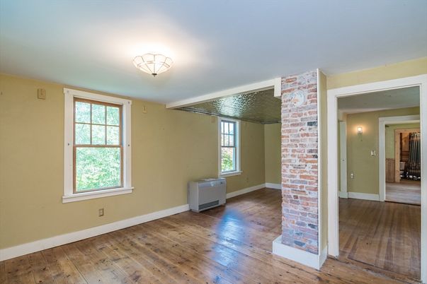 Empty room, Interior, Stone Walls, Wood Texture Flooring