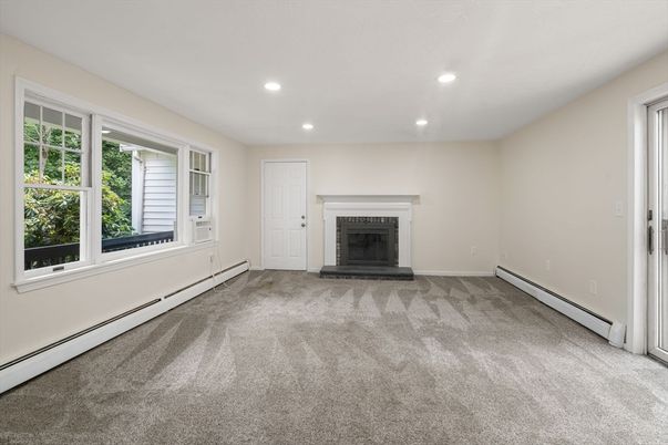 Empty room, Fireplace, Interior, Recessed Lighting