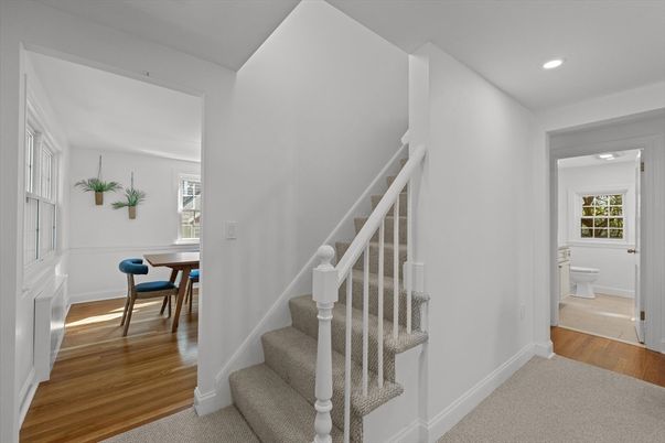 Bathroom, Interior, Recessed Lighting, Wood Texture Flooring