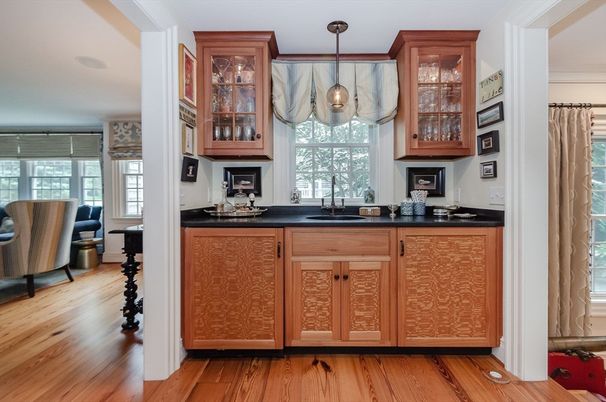 Interior, Kitchen, Pendant Lights, Wood Texture Flooring
