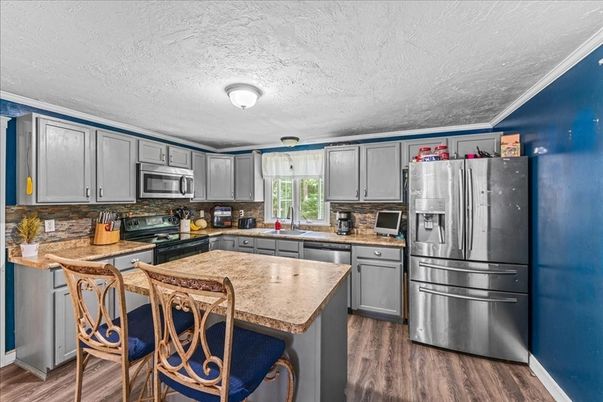 Interior, Kitchen, Stainless Steel Appliances, Wood Texture Flooring
