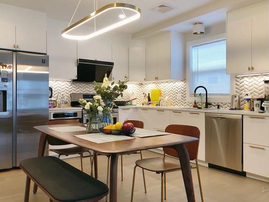 Dining room, Interior, Kitchen, Stainless Steel Appliances