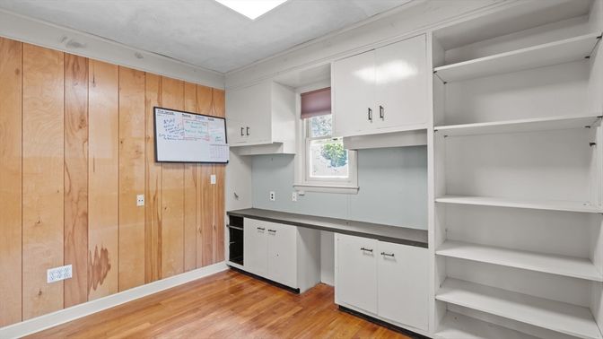 Interior, Kitchen, Wood Texture Flooring, Wooden Walls
