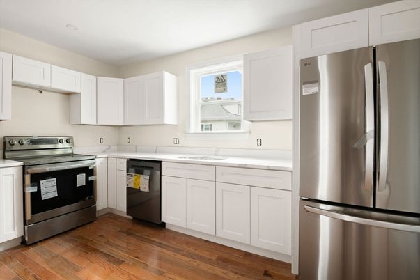 Interior, Kitchen, Stainless Steel Appliances, Wood Texture Flooring
