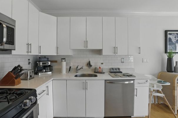 Interior, Kitchen, Stainless Steel Appliances, Wood Texture Flooring